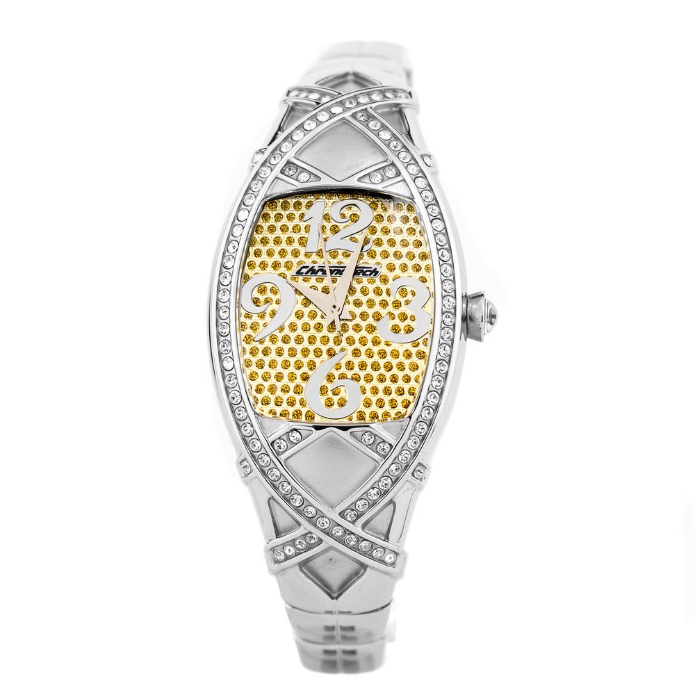 Chronotech Watch, Yellow Dial, Silver Steel Bracelet