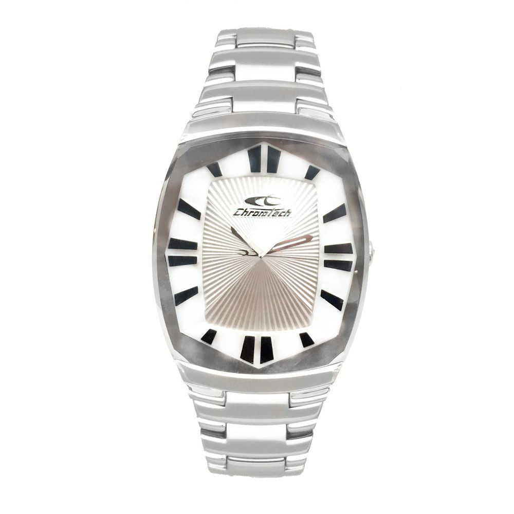 Chronotech Watch, Blue Dial, Silver Steel Bracelet