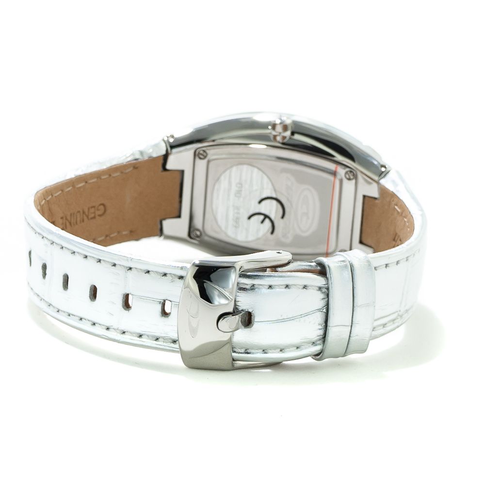 Chronotech Women's Watch, Elegant Design, Silver Leather Strap