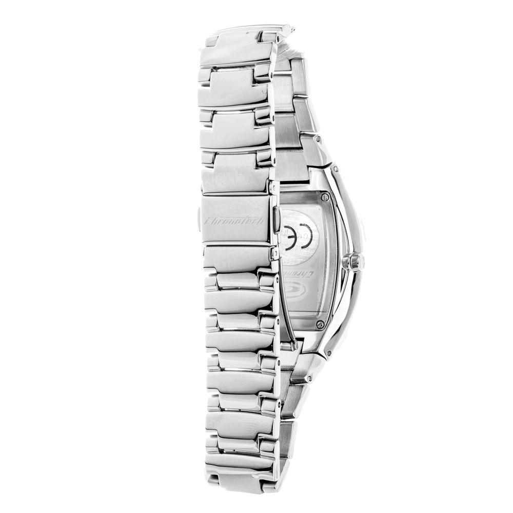 Chronotech Women’s Watch, Red Dial, Silver Steel Bracelet