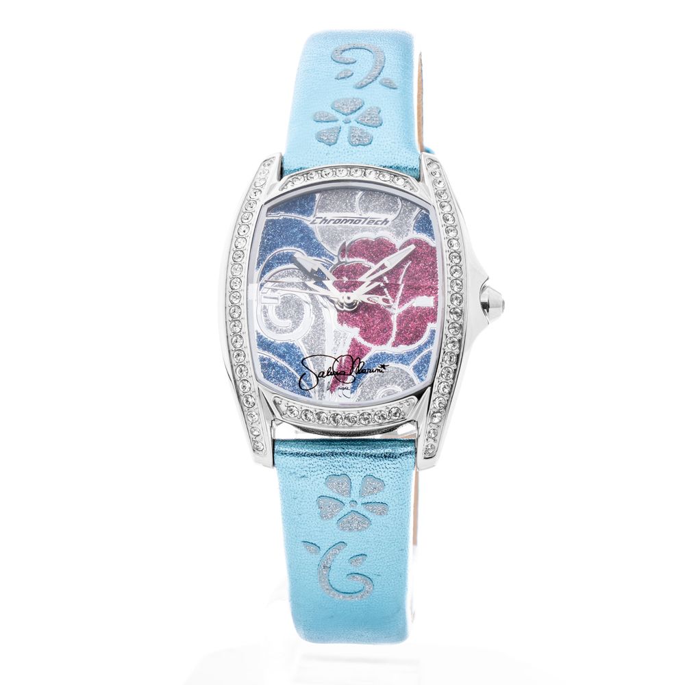 Chronotech Women's Watch, Blue Dial, Blue Leather Strap