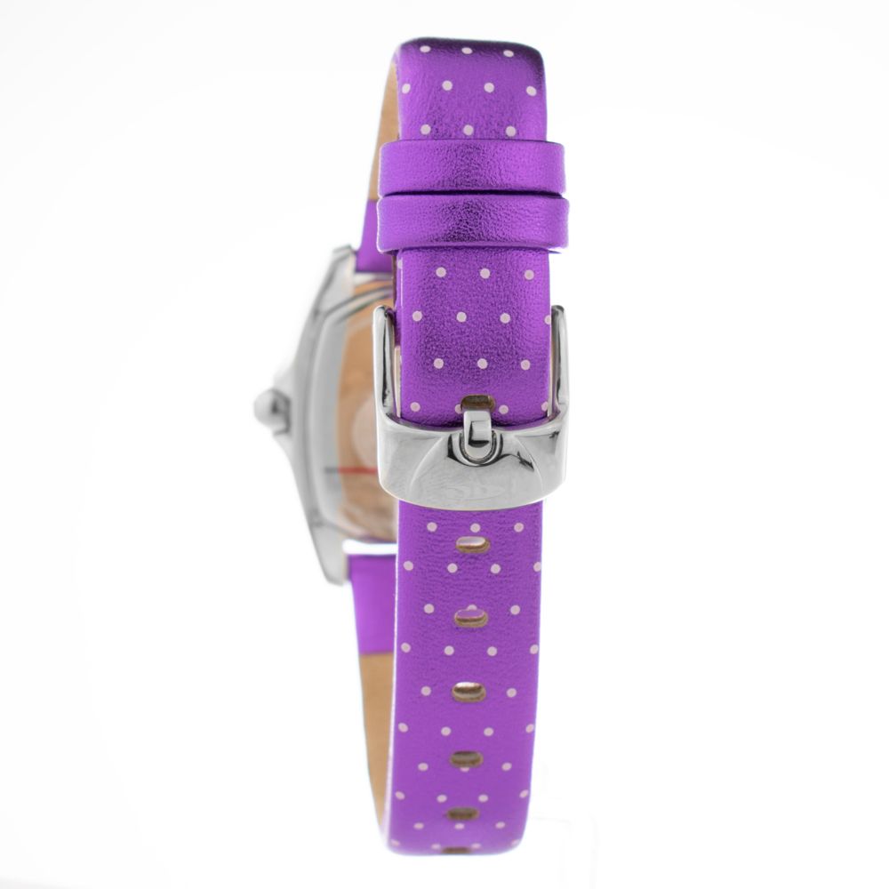 Chronotech Women's Watch, Unique Dial Design, Purple Leather Strap