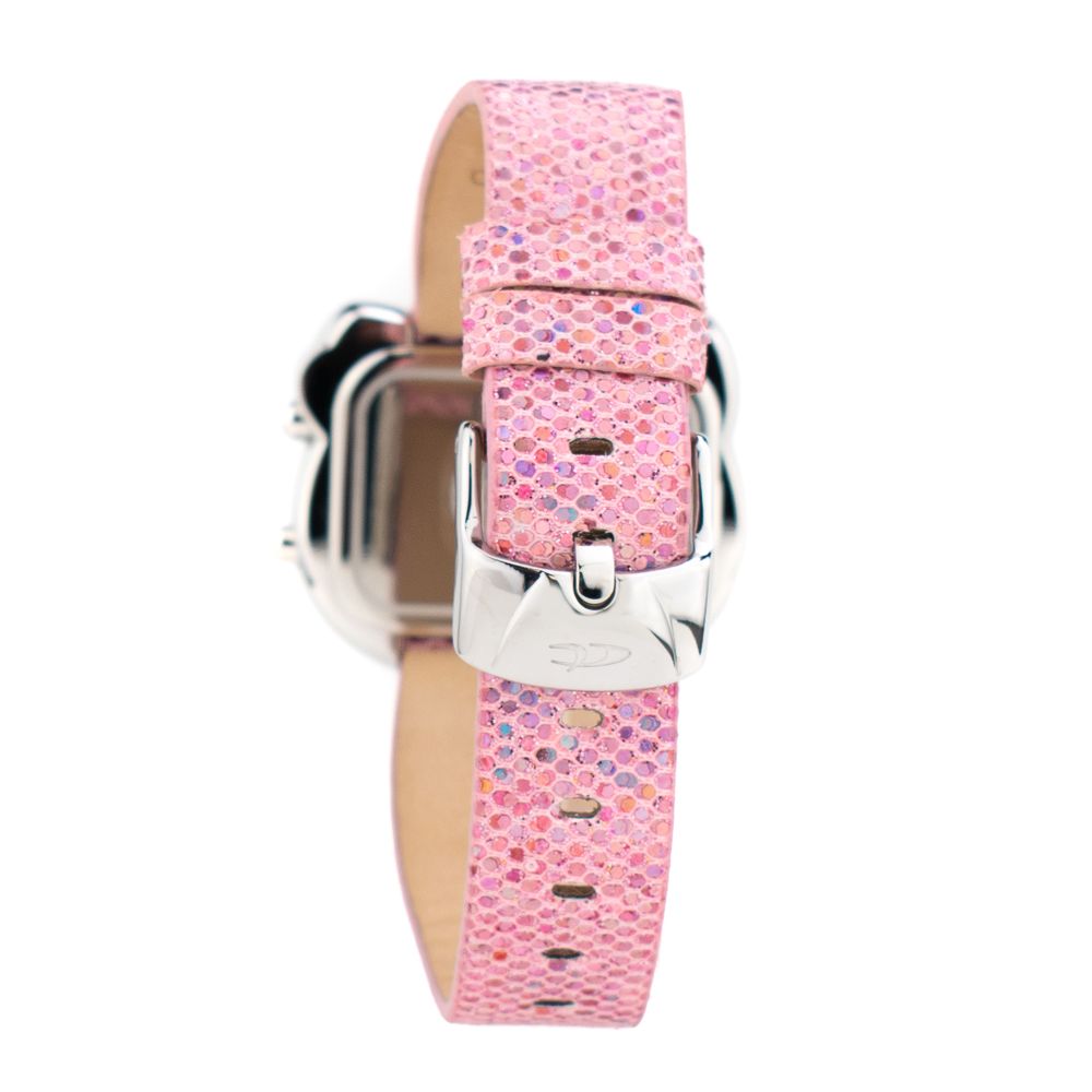 Chronotech Women’s Watch, Digital Dial, Pink Leather Strap