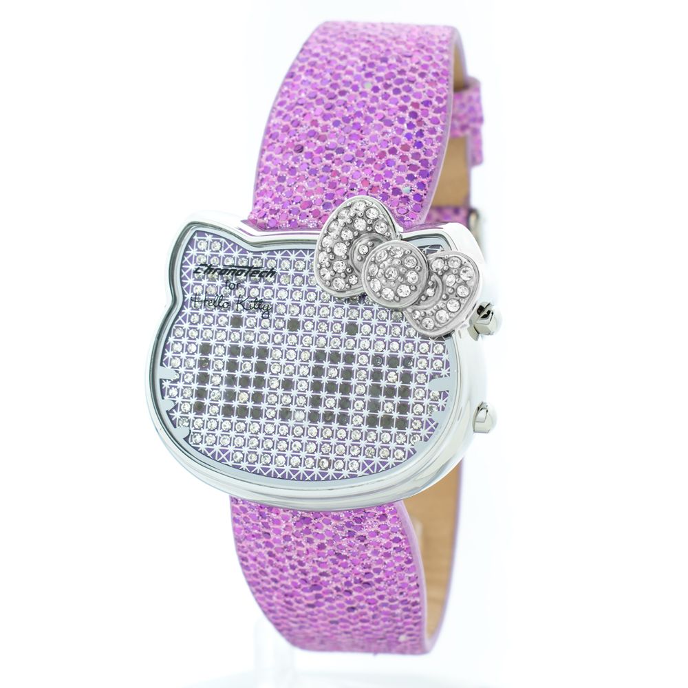 Chronotech Women's Watch, Digital Display, Pink Leather Strap