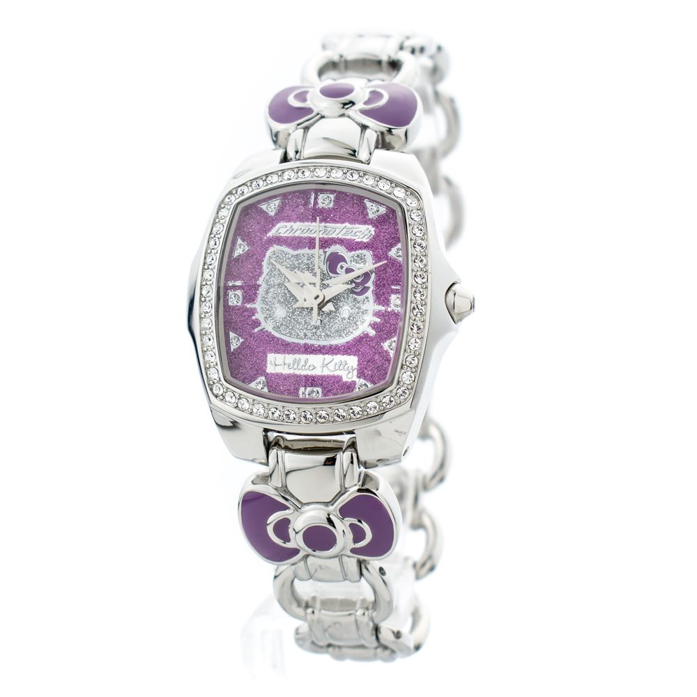 Chronotech Women's Watch, Lilac Dial, Silver Steel Bracelet