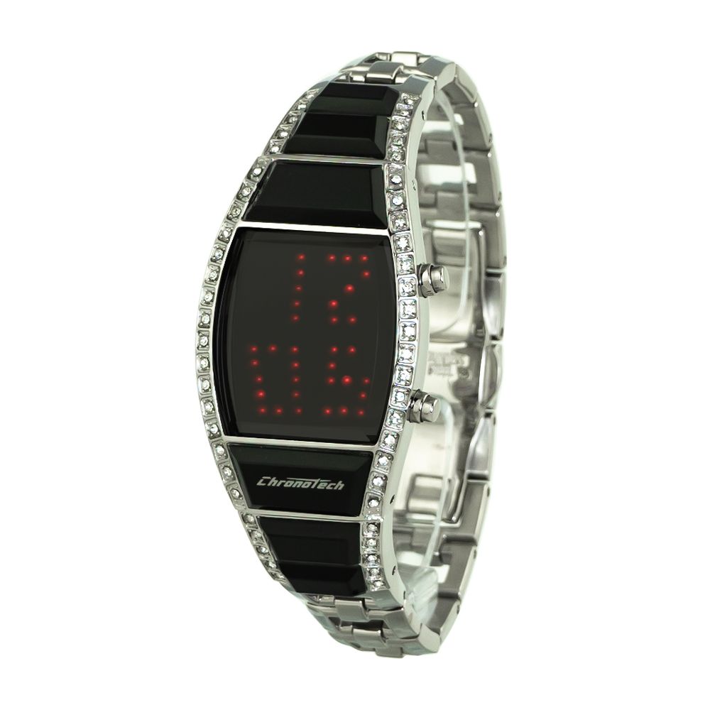 Chronotech Women's Watch, Digital Display, Silver Steel Bracelet