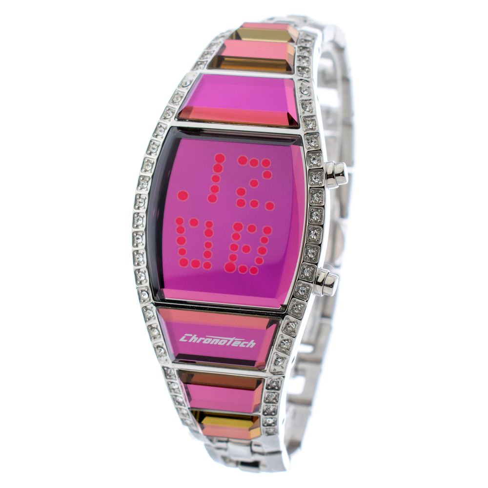 Chronotech Women's Watch, Digital Dial, Silver Steel Bracelet