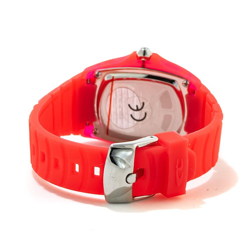 Chronotech Women’s Watch, Pink Dial, Red Rubber Strap