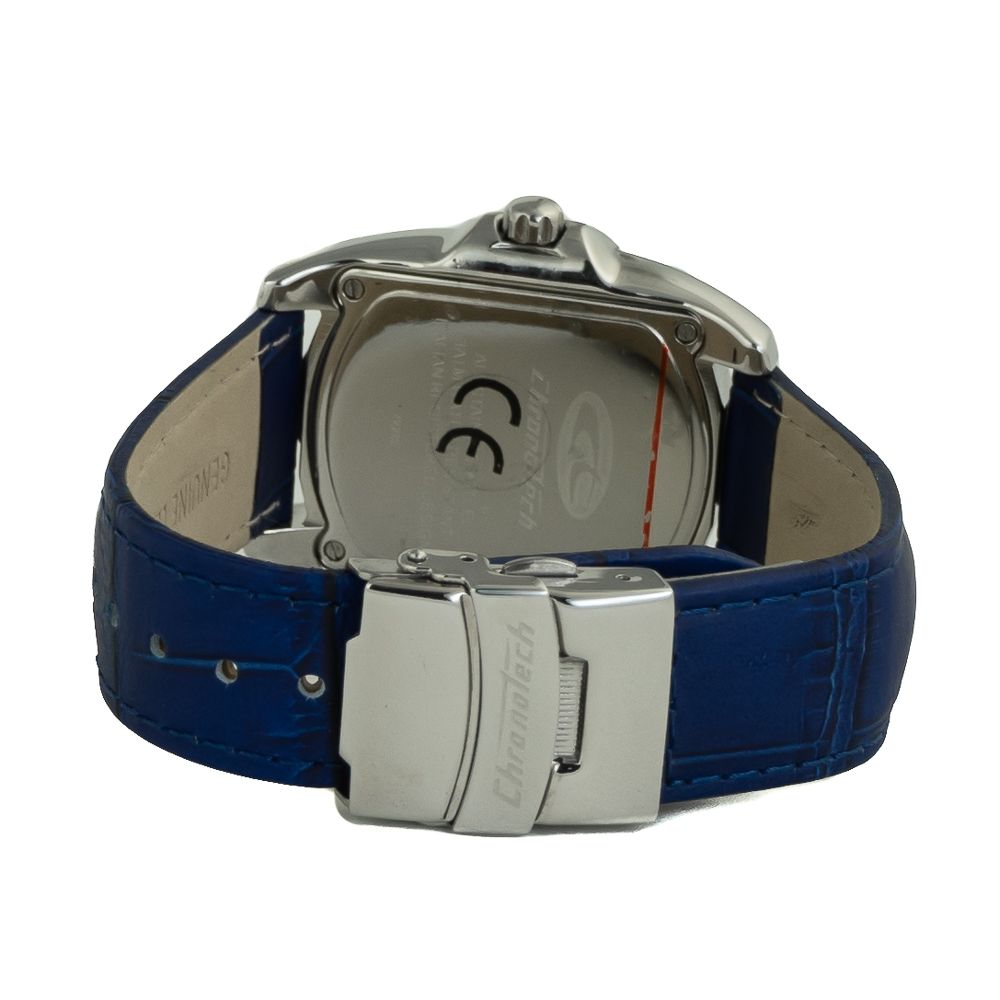Chronotech Women's Watch, Blue Dial, Blue Leather Strap