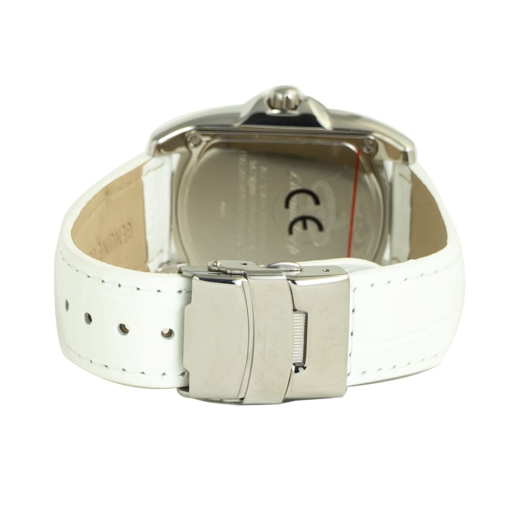 Chronotech Unisex Watch, Elegant White Leather Strap, Minimalist Design