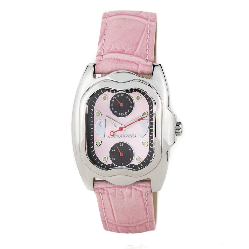 Chronotech Women's Watch, Stylish Pink Dial, Multicolor Leather Strap