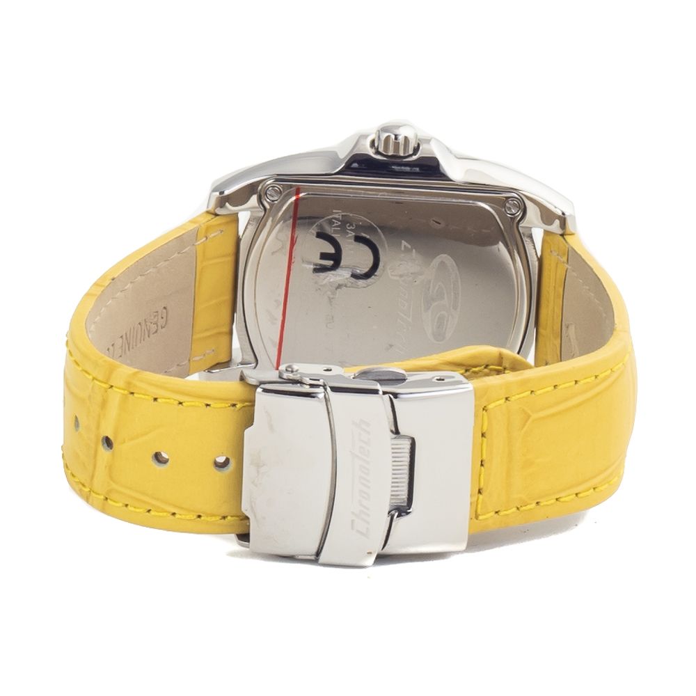 Chronotech Women's Watch, Analogue Dial, Yellow Leather Strap