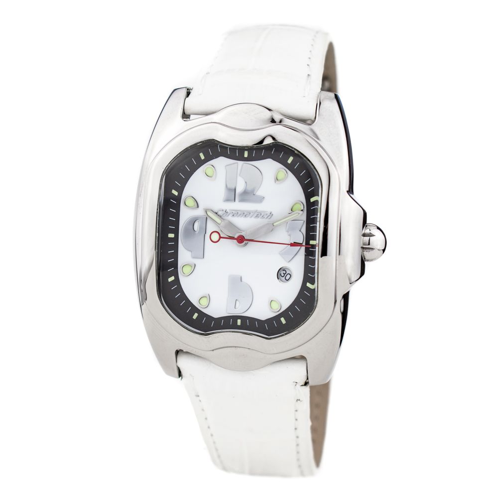 Chronotech Unisex Watch, Elegant Design, White Leather Strap