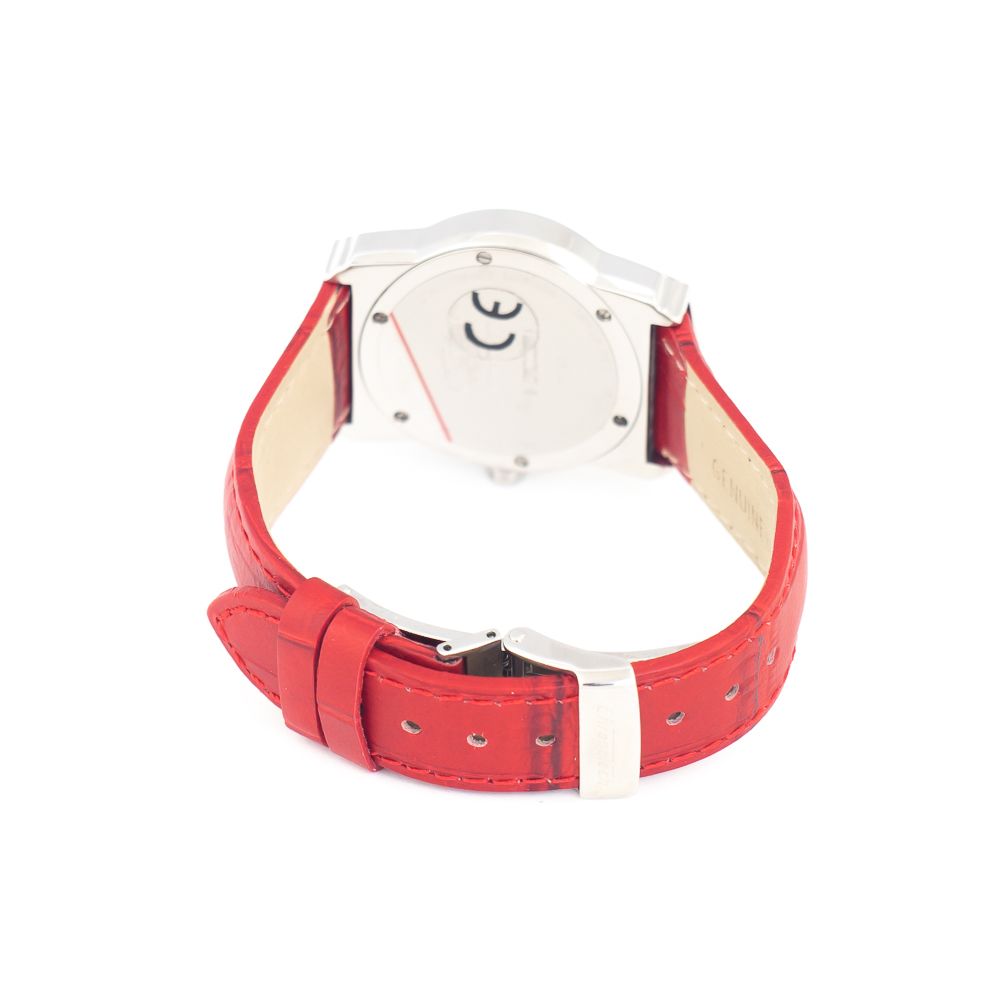 Chronotech Women's Watch, Bold Red Dial, Red Leather Strap