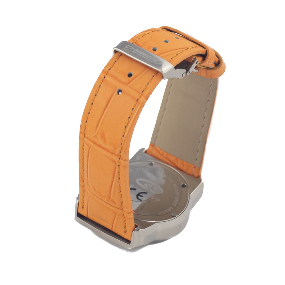 Chronotech Watch, Orange Dial, Orange Leather Strap