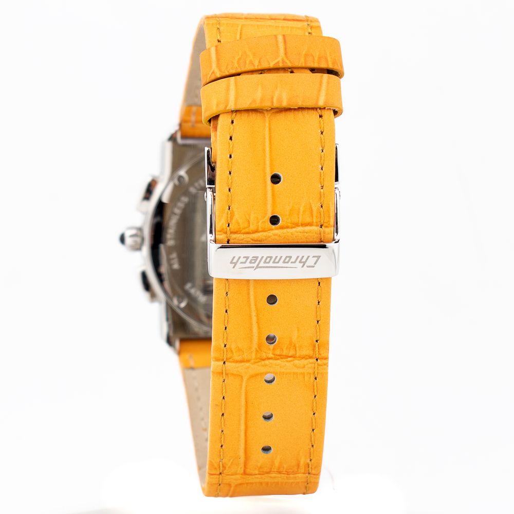 Chronotech Watch, Striking Orange Dial, Orange Leather Strap