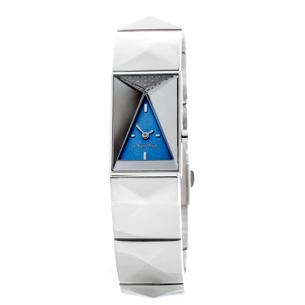 Chronotech Watch, Prism Glass Dial, Silver Steel Bracelet