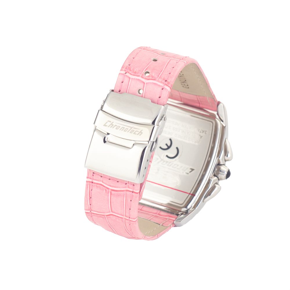 Chronotech Women's Watch, Pink Dial, Silver Steel Bracelet