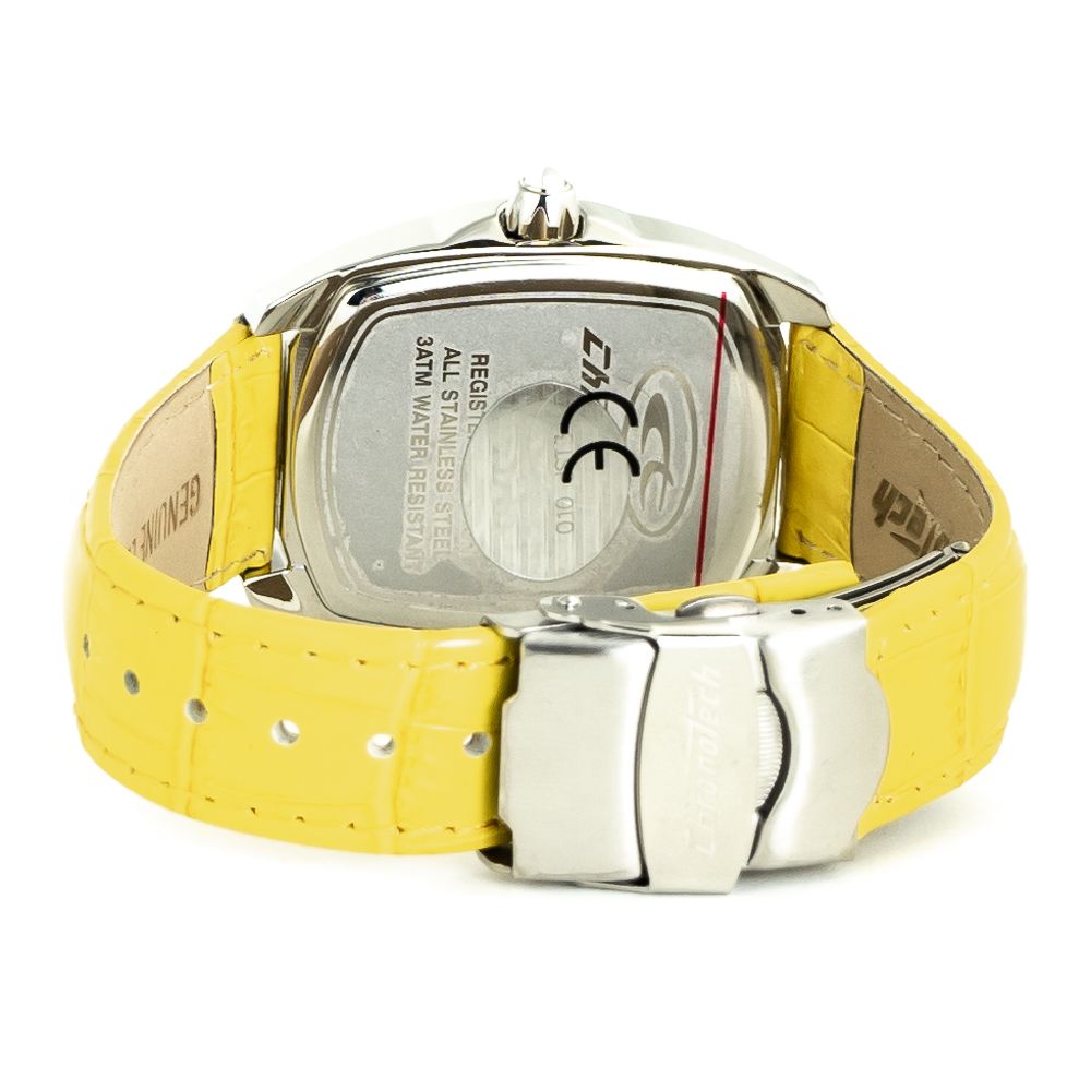 Chronotech Women's Watch, Vibrant Yellow Dial, Yellow Leather Strap