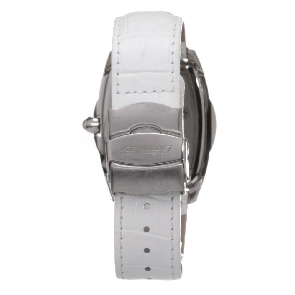 Chronotech Watch, Stylish Analog Display, White Leather Strap