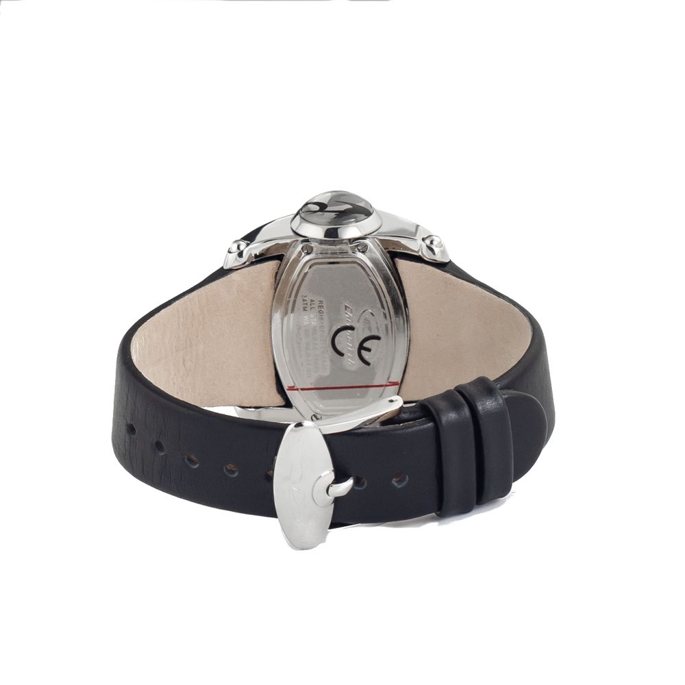 Chronotech Men's Watch, White Dial, Black Leather Strap