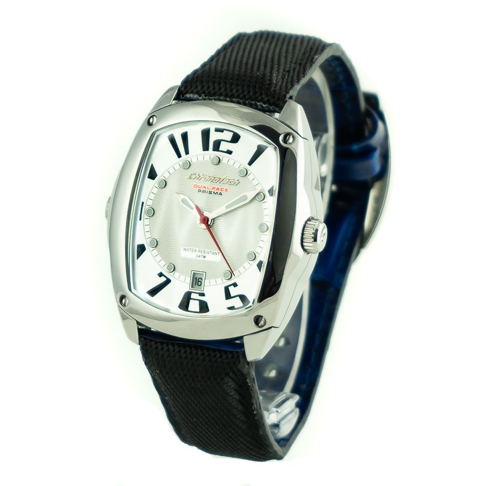 Chronotech Watch, Stylish Analog Display, Black Leather Strap