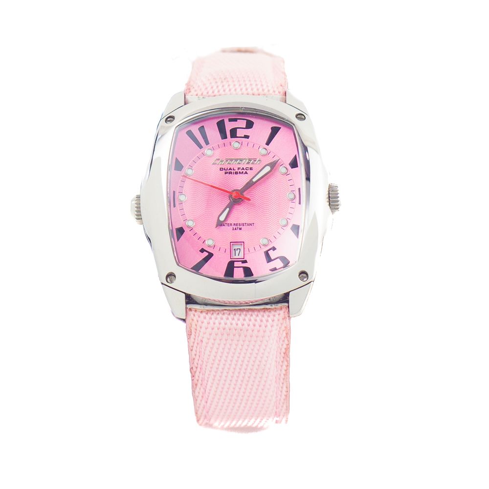 Chronotech Women's Watch, Bold Pink Dial, Multicolour Leather Strap