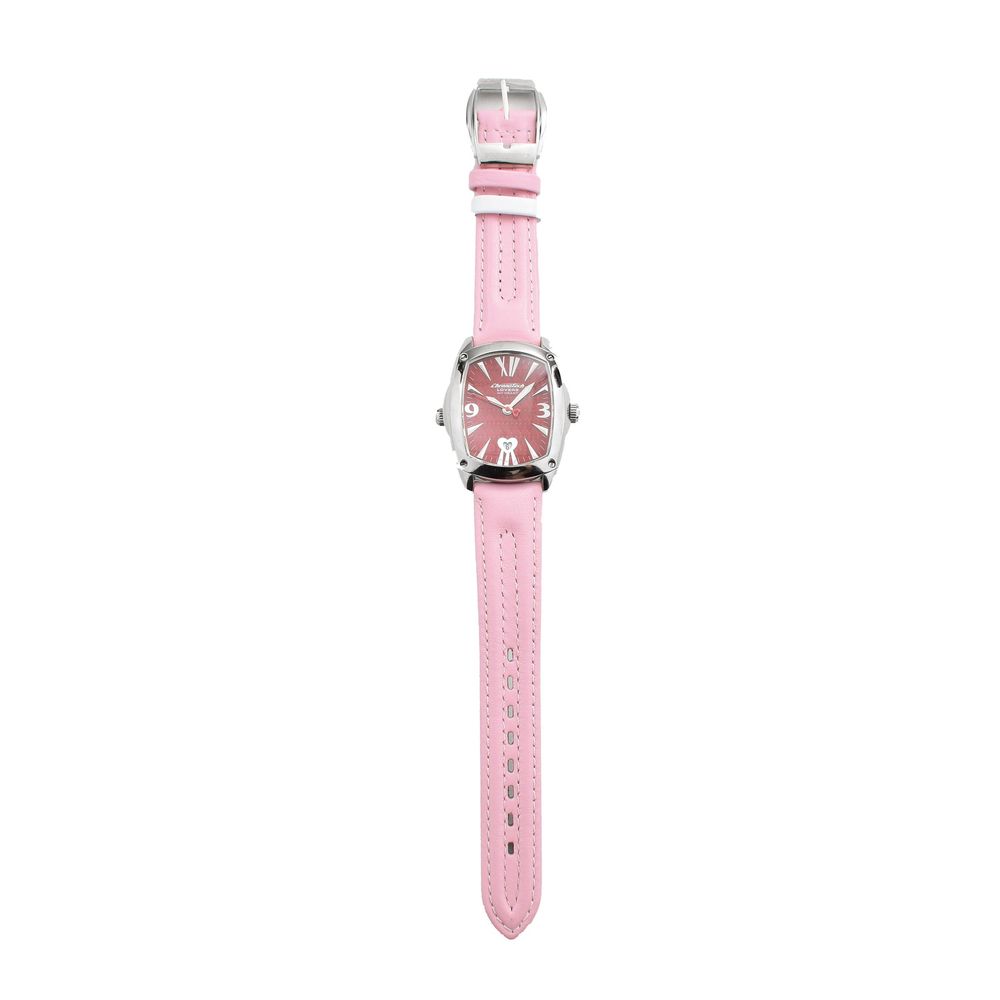Chronotech Women's Watch, Reversible Design, Pink Leather Strap