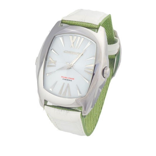 Chronotech Watch, Vibrant Green Dial, Green Leather Strap