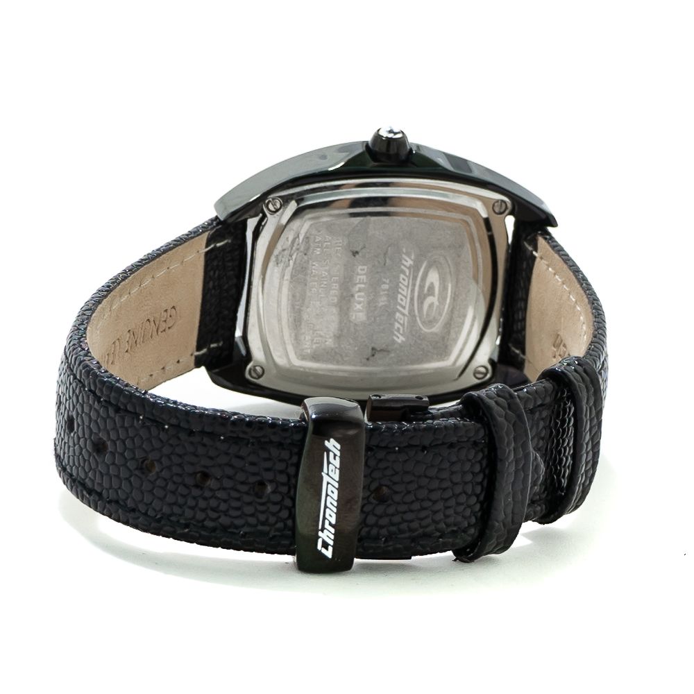 Chronotech Watch, Stylish Analogue Dial, Black Leather Strap