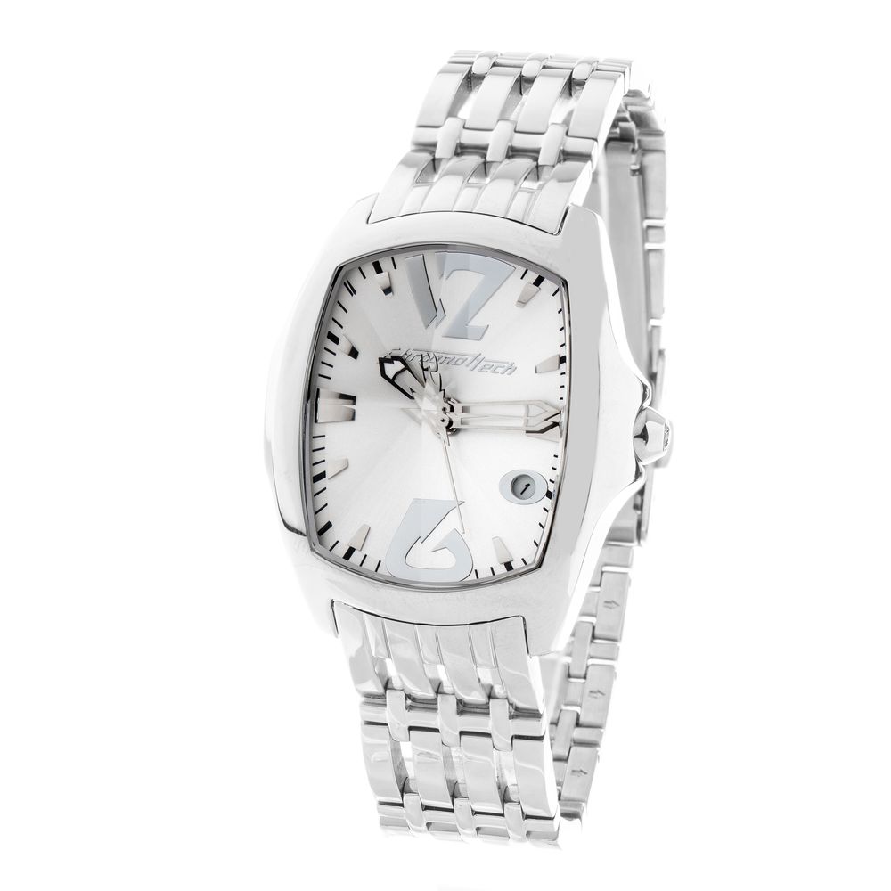 Chronotech Women's Watch, Elegant Silver Steel Design, White Dial