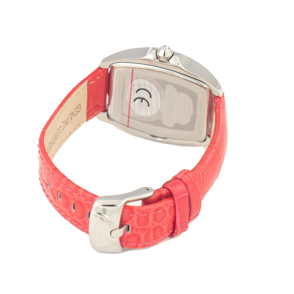 Chronotech Women's Watch, Bold Red Dial, Red Leather Strap