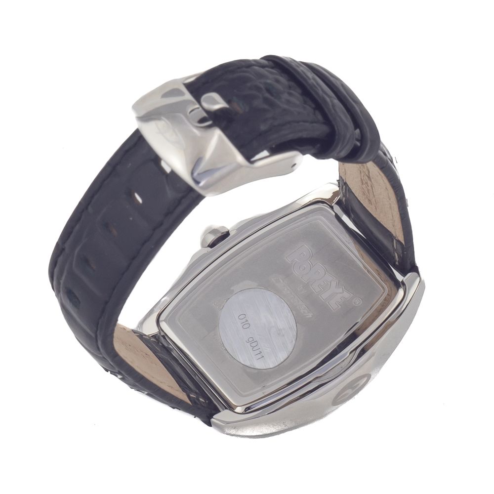 Chronotech Watch, Stylish Black Leather Strap, Elegant Silver Case