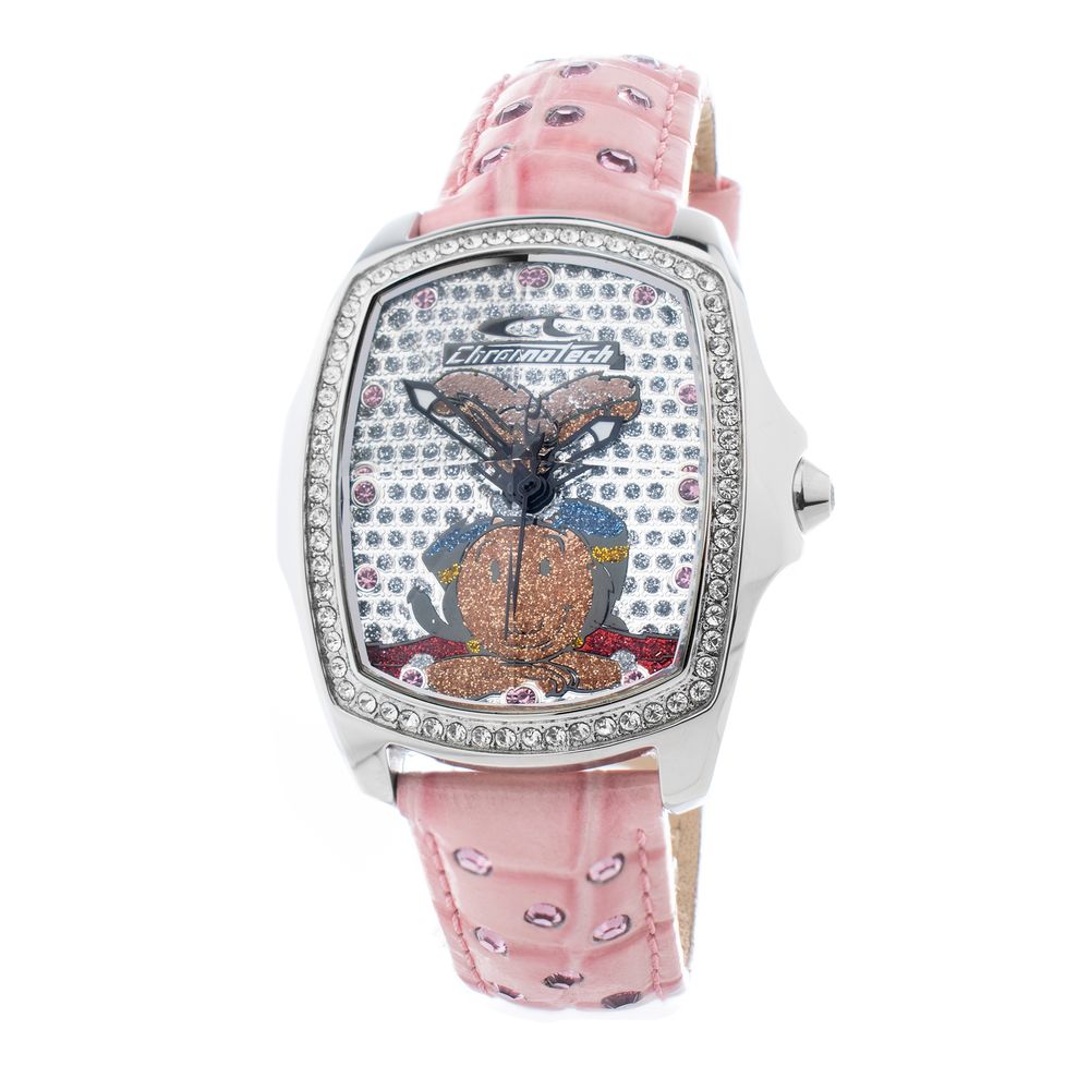 Chronotech Women's Watch, Stylish Multicolour Dial, Pink Leather Strap