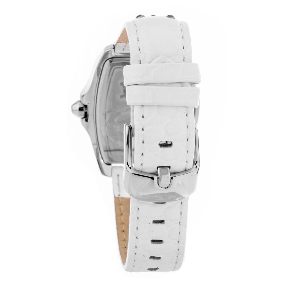 Chronotech Women's Watch, Elegant White Dial, White Leather Strap