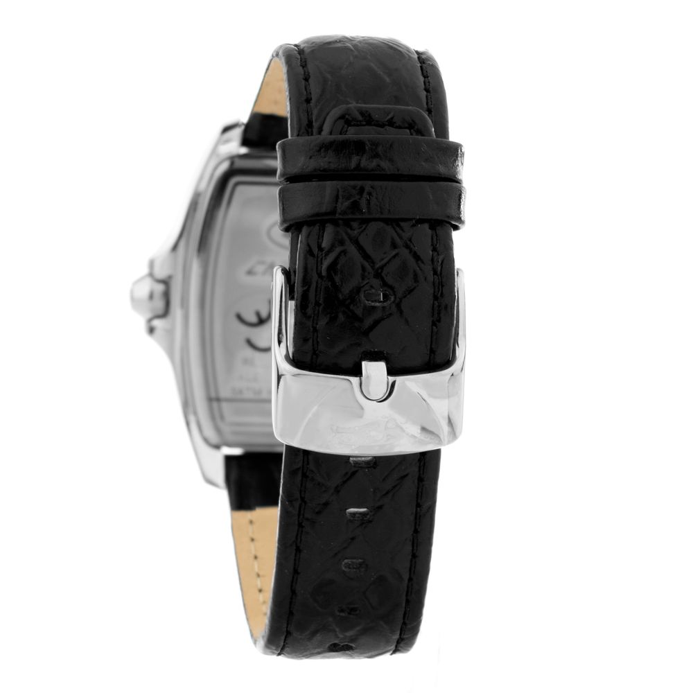 Chronotech Men's Watch, Bold Black Dial, Black Leather Strap