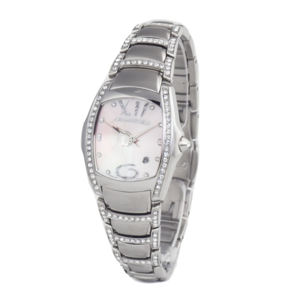 Chronotech Women's Watch, Elegant Pink Dial, Silver Steel Bracelet