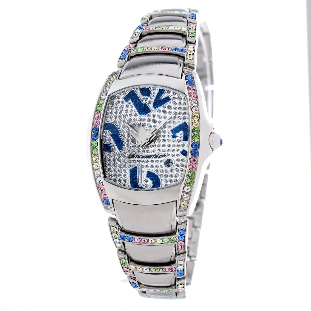 Chronotech Watch, Sleek Analog Dial, Silver Steel Bracelet