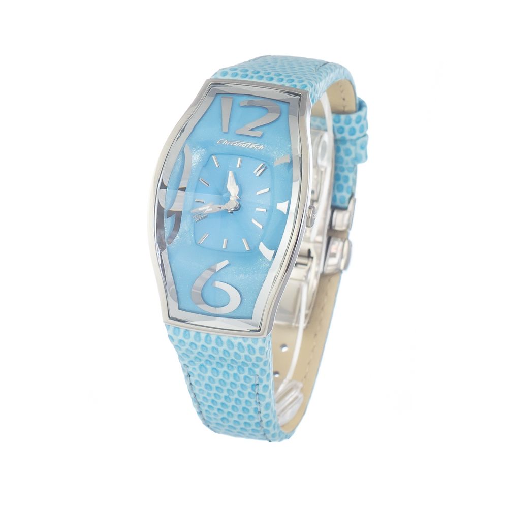 Chronotech Men's Watch, Striking Blue Dial, Blue Leather Strap
