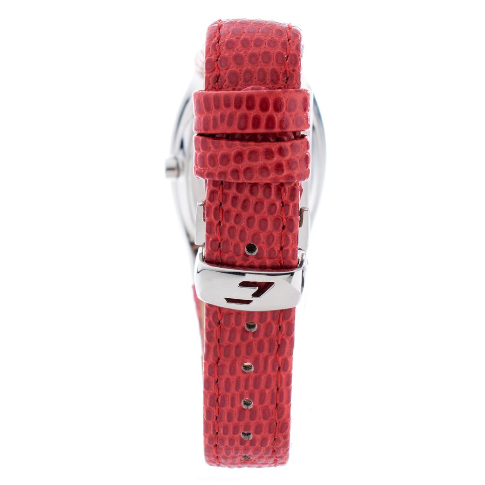 Chronotech Women's Watch, Striking Red Dial, Red Leather Strap