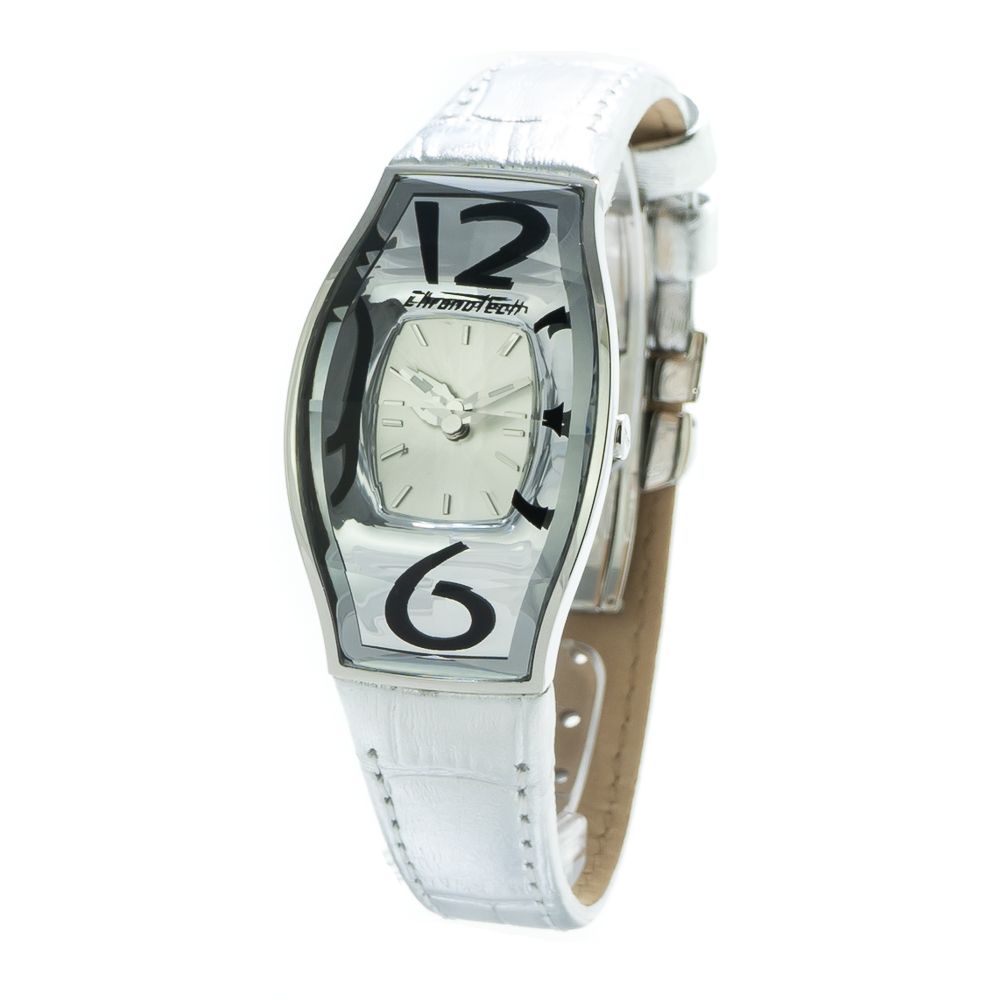 Chronotech Women's Watch, Silver Dial, Leather Strap
