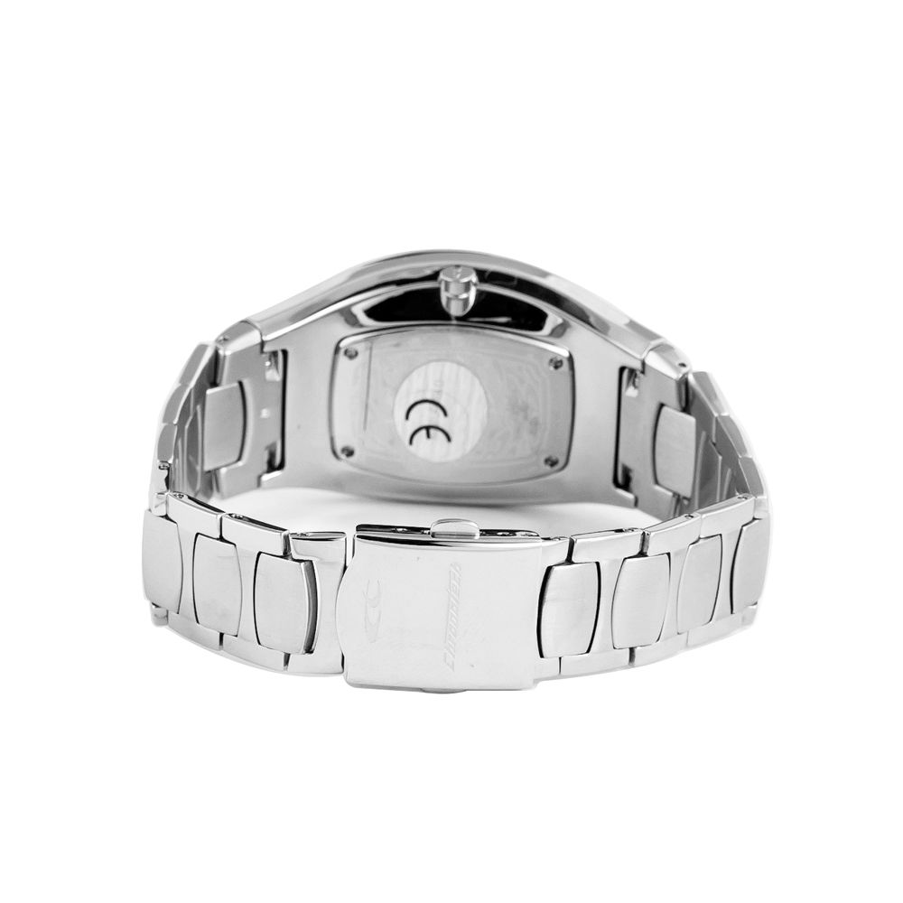 Chronotech Watch, Elegant Silver Steel Design, White Dial