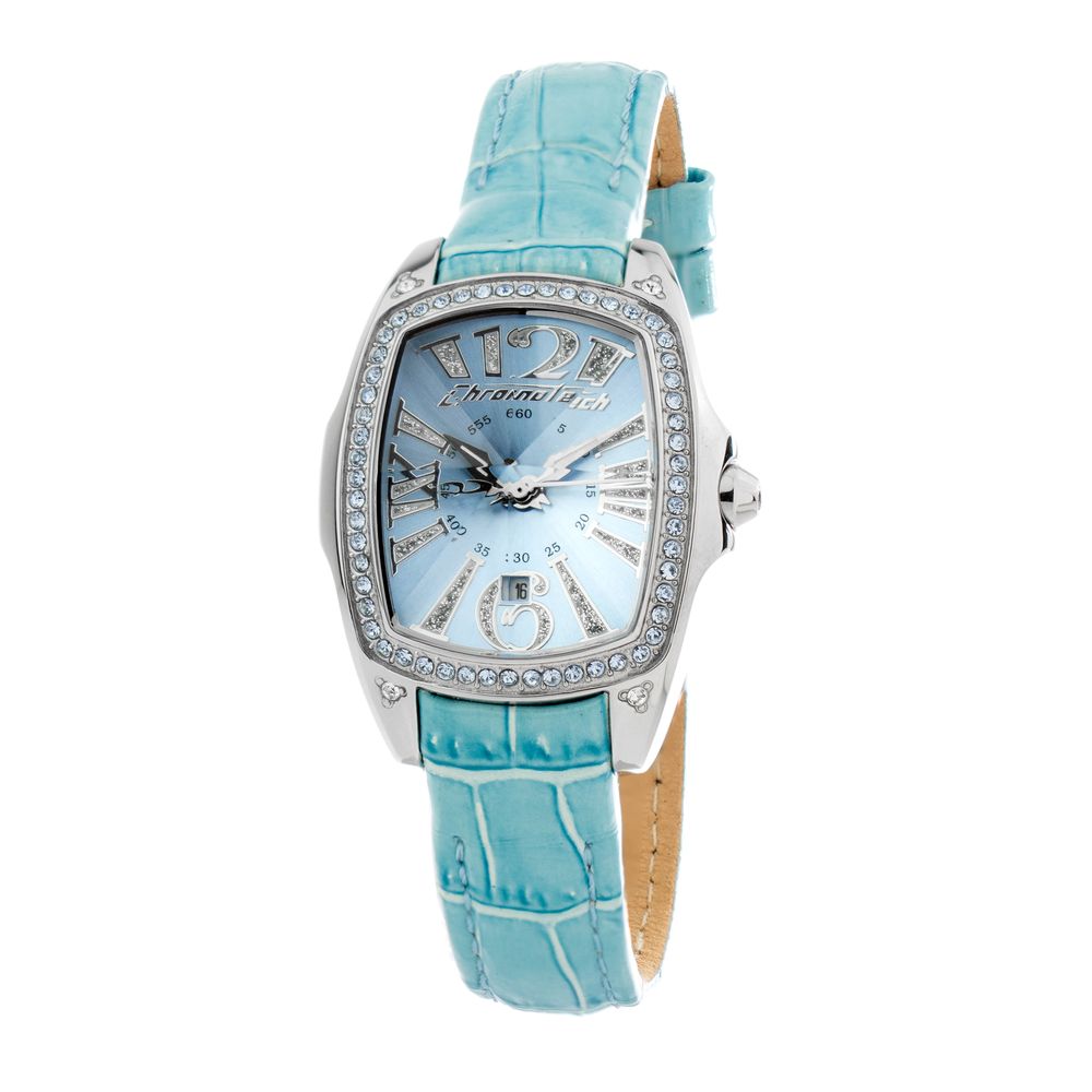 Chronotech Women’s Watch, Stylish Blue Dial, Blue Leather Strap