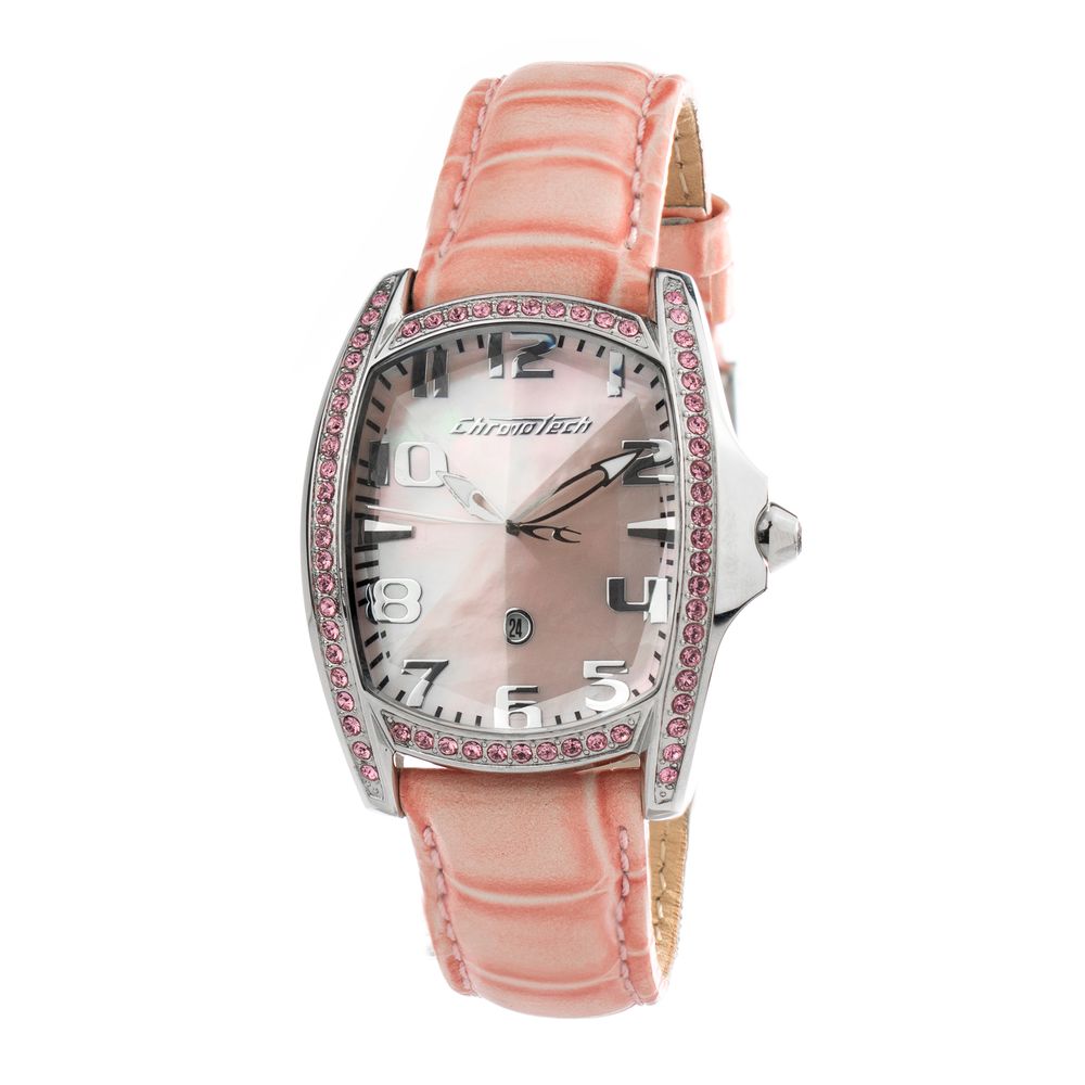 Chronotech Women's Watch, Analog Pink Dial, Pink Leather Strap