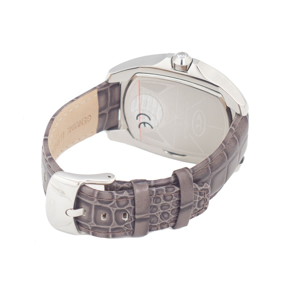 Chronotech Men's Watch, Elegant Dial, Grey Leather Strap