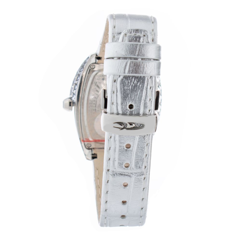 Chronotech Women's Watch, Elegant Dial, Silver Leather Strap