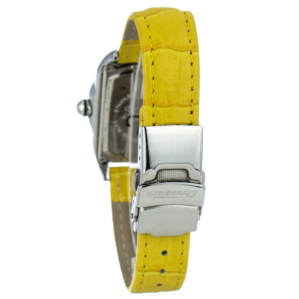 Chronotech Women's Watch, Striking Yellow Dial, Yellow Leather Strap