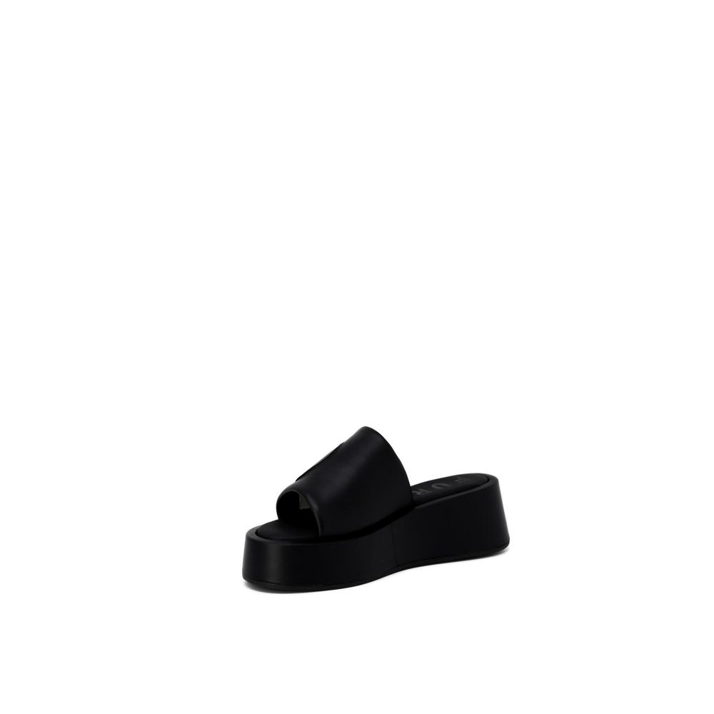 Furla Black Leather Slipper with Headband