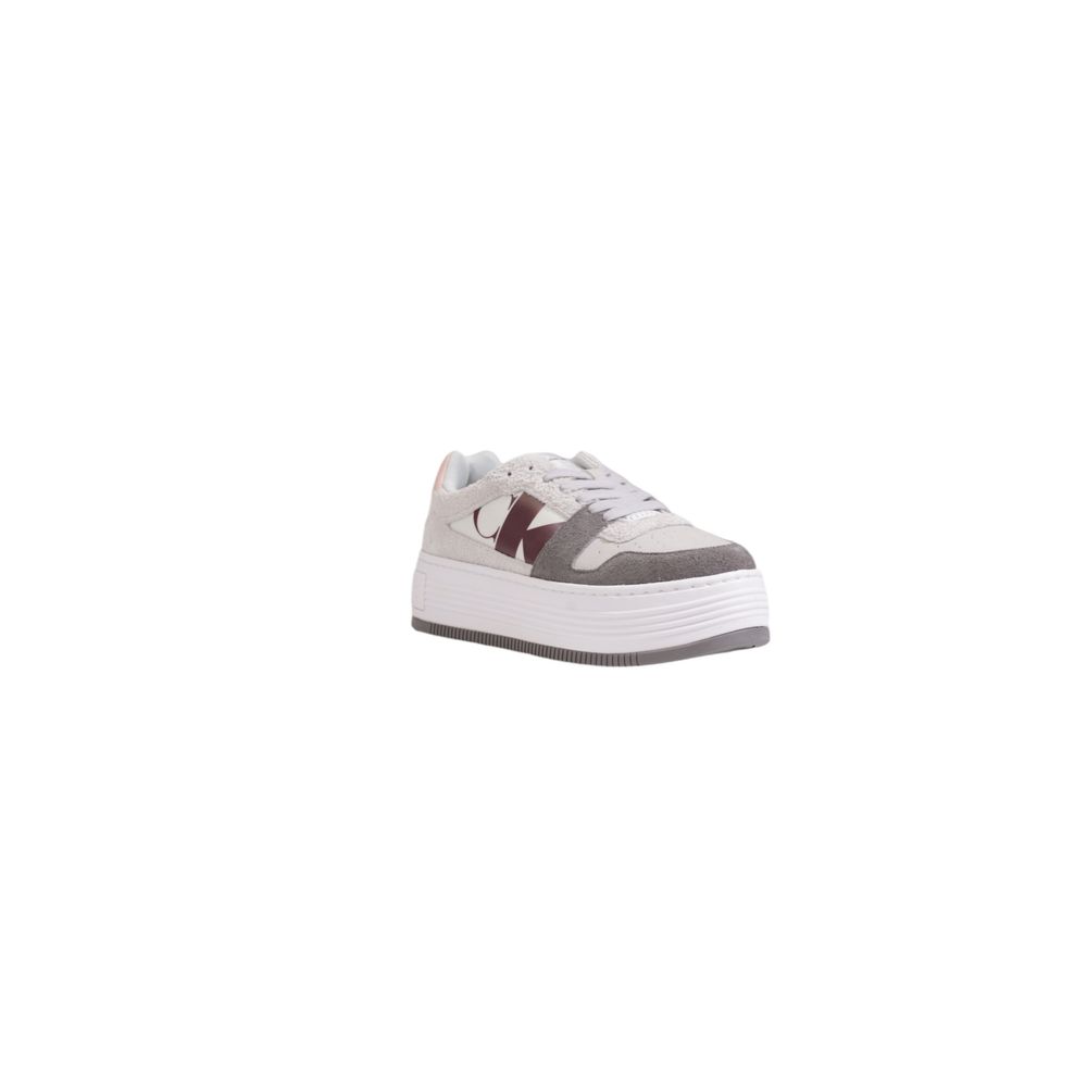 Calvin Klein BOLD PLATF LOW MIX YW0YW01604 Women's Gray Leather Sneakers