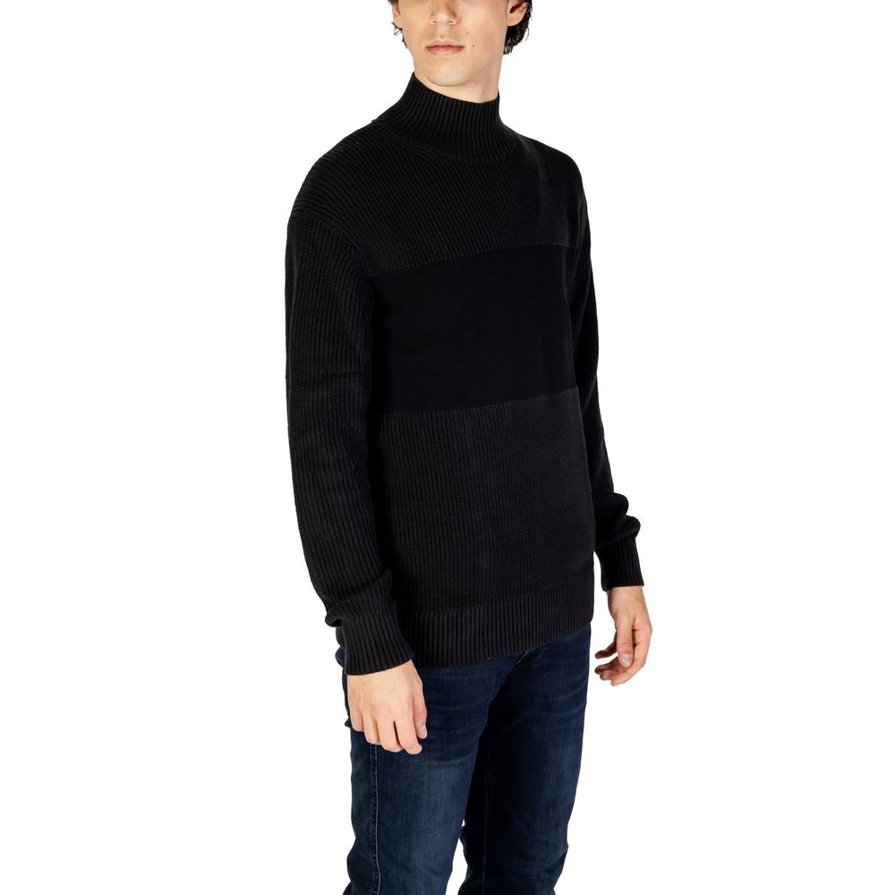 Classic Black Cotton Sweater for Men